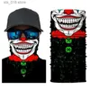 Máscaras de bonés de ciclismo 3D sem costura Cachecol de caminhada Bandana mágica Pescoço Gaiter Crânio Joker Máscara Cachecol de pesca Moto Cachecol de ciclismo Halloween Headwear T230718