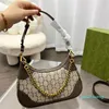 Designer -shaped leather underarm bag women's handbag metal chain women's shoulder bag