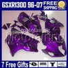 7 presentes Para SUZUKI Hayabusa GSXR1300 HR1642 GSX R1300 Roxo preto 96 97 98 99 00 01 02 03 04 05 06 07 GSX-R1300 1998-2007 ABS287Q