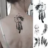 Autocollant de tatouage temporaire étanche attrape-rêves réaliste Flash Tatoo plume papillon oiseau faux Tatto pour Art corporel femmes