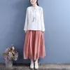 Ethnic Clothing 2023 Chinese Vintage Cotton Linen Hanfu Blouse Improved Loose Retro Zen Traditional Service