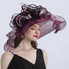 Chapeaux à large bord 2023 mode dentelle arc fleur élégant soleil Fedoras casquettes été femmes pliable voyage plage chapeau