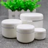 20 50 100 250ML Empty White Silver Edge Portable Refillable Plastic Cosmetic Makeup Face Cream Jar Sample Container Bottle Pot Mcgxr