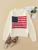 Vrouwen Truien Vrouwelijke Pollover Trui Vrouwen Causale Amerika Vlag Zachte Trui Top Herfst Winter Gebreide Lange Mouwen Koreaanse Oversized Trui J230718 J230718