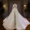 Abiti da sposa a sirena di lusso a Dubai Abiti da sposa a maniche lunghe con perline di perle Abiti da sposa eleganti robes de mariee283w