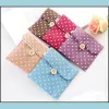 Storage Bags Napkin Sanitary Bag Womens Girls Cotton Linen Portable Pad Organizer Pouch Holder Drop Delivery Home Garden Housekee Or Dhrhv