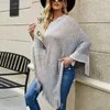 Women's Sweaters Fitshinling Oversized Poncho Femme Winter Sweater Knitwear Patchwork Vintage Boho Tops Fringe Irregular Cloak Loose Capes New L230718