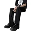 Trajes de hombre Pantalones de traje negro de verano Moda para hombre Vestido social para hombre Pantalones formales de oficina de seda de hielo rectos sueltos coreanos