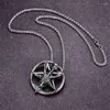 Chains Fashion Punk Vintage Pan God Skull Pendant Necklace For Women Men Pentagram Goat Head Chain Unisex Luck Jewelry