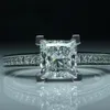 CloseWhole - Taglia 4-11 Princess cut 1ct Topaz Gioielli di lusso Pietre preziose di diamanti simulati Wedding Engagement Band Finger240D