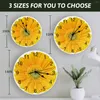 Wall Clocks Yellow African Chrysanthemum Clock Large Modern Kitchen Dinning Round Bedroom Silent Hanging Watch