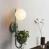 Wandlamp Nordic Creatieve Lampen Met Planken Moderne Macaron Kleurrijke Blaker Melkwitte Bal Plant Woondecoratie Lampara