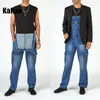 Jeans pour hommes Kakan European and American Street Trendsetter Multi Pocket Suspender Blue Jumpsuit K34 667 230718