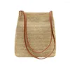 Borse da sera Borsa a tracolla intrecciata a mano da donna in paglia Summer Beach Fashion Tote Weaving Eco-Friendly Shopping Purse Underarm