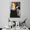 Belle femme toile Art salle d'étude décor femme aux cheveux rouges Amedeo Modigliani peinture à la main de haute qualité