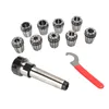 Er25 pinces à ressort 9 pièces Mt2 Er25 M12 1 pièces Er25 clé 1 pièces pince mandrin Morse support cône pour tour de fraisage CNC Tool250Y