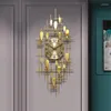 Wandklokken Europese Luxe Smeedijzeren 3D Thuis Woonkamer Muurschildering Ambachten El Kantoor Sticker Metalen Klok Decoratie