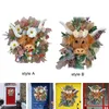 Fleurs décoratives vache couronne fenêtre suspendus signe de bienvenue décor pour porte d'entrée cintre pâques guirlande artificielle 40cm