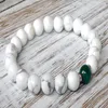 SN1074 2016 Mens Yoga Bracelet Howlite Malachite Bracelet Pierre Naturelle Mala Perles Bijoux Whole256O