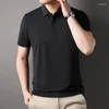 Męskie Polos Classic Men Polo-Shirt Summer Fashion Waffle Slim Wygodne proste, miękkie, przyjazne dla skóry Trace Solid T-shirts S6014