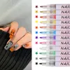 Esmalte 101216Pcs Nail Art Desenho Graffiti Caneta Gel Plástico Pintura Impermeável Linha Pincel Caneta Marcador Unhas Manicure Decoração Ferramentas 230717