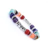 Charm Bracelets Fashion 7 Chakra Meditation Unisex Natural Stone Mala Yoga Bracelet Healing Frisado Homens Mulheres Presente