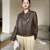 Women's Jackets 2023 Spring And Autumn Real Fur Coat Leather Women Slimming Casual Female Short Outwear With Zipper T651