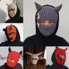 Fashion Face Masks Neck Gaiter Funny Horns Knitted Hat Woolen Hat Full Face Cover Windproof Balaclava Hat Y1QD 230717