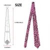 Neck Ties Polyester Silk 8cm Tie For Men Pink Leopard Print Neck Animal Slim Mens Necktie Personality Cravate Wedding Accessories Ties 230717