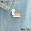 Pins Broches Baby Lama Emaille Pins Leuke Dier Badge Broches Gift Cartoon Pictogrammen Jasje Dress Knop Pin Voor Meisje En Drop De Dhxxl