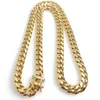 10mm 12mm 14mm Miami Cuban Link Chain Mens Catene placcate oro 14K Lucido Punk Curb Acciaio inossidabile Hip Hop Jewelry352M