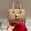 2023 Italy And France Hot Selling Boutique Cowhide Women's Bag Solid Color Double Handle Small Handheld One Shoulder Crossbody Bag Designer Brand New Simple Style