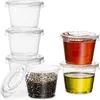 Clear Plastic Jello Shot Cup Containers with Snap on Leak-Proof Lids Jello Shooter Shot Cups Compact Food Storage for Portion Control S Mcpg