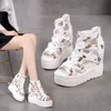 Sandaler High Heeled Women s Summer Thick Bottomed Wedge Hollow Fish Mouth Roman Style Gladiator Casual Zipper Platform Shoe 230718