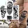 2 pz Mens Falso Tatuaggio Adesivi Braccio Mano Corpo Tatoo Drago Lupo Tigre Leone Trasferimento Temporaneo Impermeabile tatuaje temporale hombre