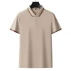 Polo da uomo Polo da uomo di alta qualità estiva sottile ricamata tubo dritto manica corta business casual top in cotone abbigliamento