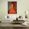 Contemporary Wall Art Girl with Pigtails Amedeo Modigliani Famous Painting Handmade Modern Music Room Decor