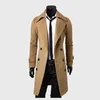 Men's Wool Blends Mens Overcoat Long Trench Coats Winter Pea Coats Double Breasted 10% Wool 90% Blends Coat Brand Clothing Y038 HKD230718