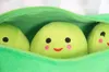 Plush Cushions 1pc Pea pod plush toy cute bean pea shape sleeping creative holiday gift can be cleaned disassembled filled plant R230718