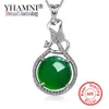 YHAMNI Fashion Real 925 gioielli in argento sterling gemma naturale cristallo malese verde pendenti collane charms gioielli regalo D360210K