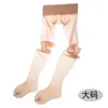 Meias femininas 75 kg Meia-calça transparente sem costura na virilha Nylon Elástico Acrílico Pé Medias Toe Transparente Meia Ultrafina