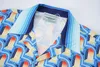 Heren Casual Shirts Zomerpak Premium Casablanca Blue Print Aloha shirt met korte mouwen 230718