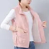 Vestes pour femmes surdimensionné 4xl gilet blanc de maman décontracté mi-long sans manches mince femmes hauts mode lâche printemps été Chalecos Q125