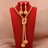 Earrings & Necklace 24k African Gold Plated Jewelry Sets For Women Bead Ring Dubai Bridal Gifts Wedding Collares Jewellery Set277U