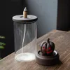 Ceramic LED Backflow rökelsebrännare Creative Home Decor Skalle Pumpkin Waterfall rökelse kottar hållare med vindtät cover314y