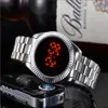 Femmes hommes écran tactile LED montre mode or numérique montres entièrement en acier inoxydable montre-bracelet électronique Bracelet220Y