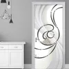 Wall Stickers PVC Door Sticker Modern 3D Abstract Silver Line Wallpaper Art White and Black Doors Poster SelfAdhesive Mural Decor 230717