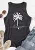 Vrouwen Tanks Camis Tank Tops Vrouwen Vintage Kokospalm Grafisch Mouwloos Shirt Losse Tanks Strand Vakantie Cami Casual Zomer Vest Grappige Brief 230717