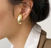 Backs Orecchini Super Big Geometric Oval Metal Non Piercing Clip per donna Ladies Charms Cool Personality Ear Jewellery