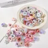 100pcs/lot chrysanthemum 3レイヤーパーティー小道おもちゃ人工シミュレーションフェイクファブリックプラム桃の花の頭DIYアクセサリー2246